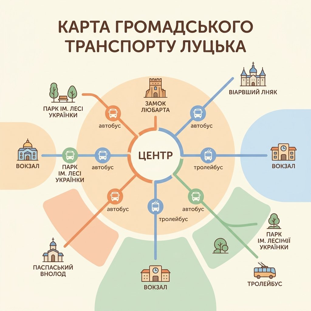 Карта громадського транспорту Луцька