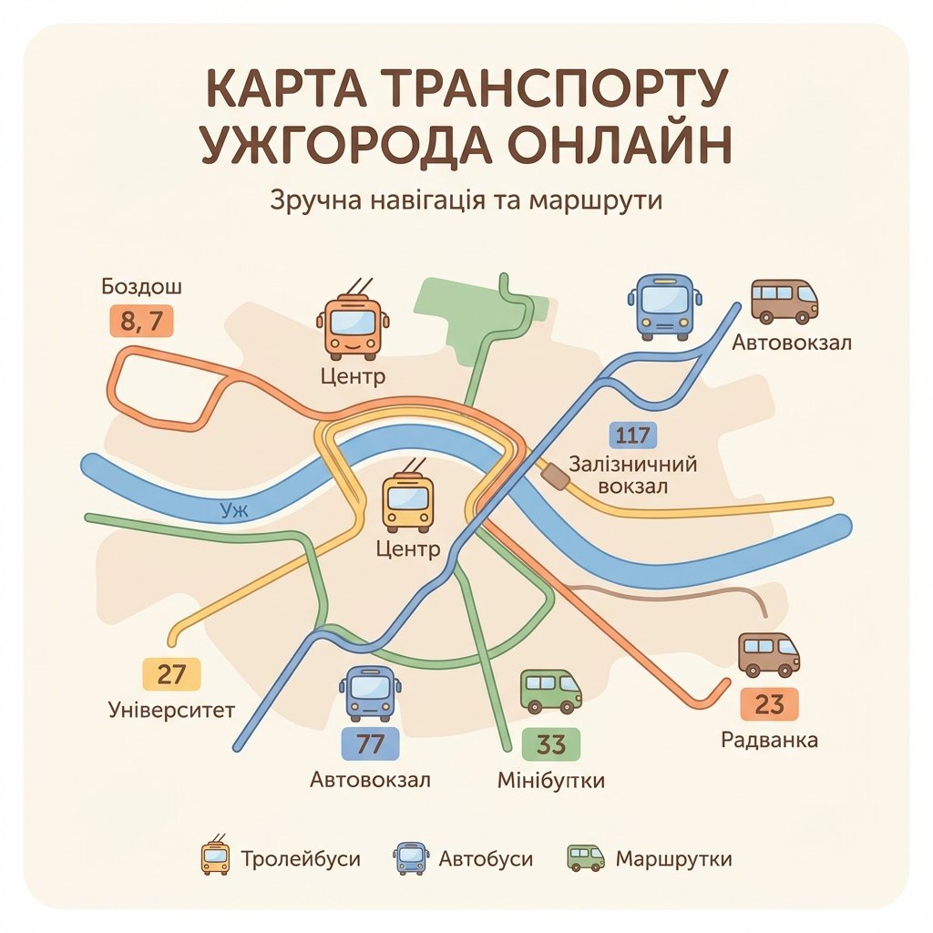 Карта транспорту Ужгорода онлайн