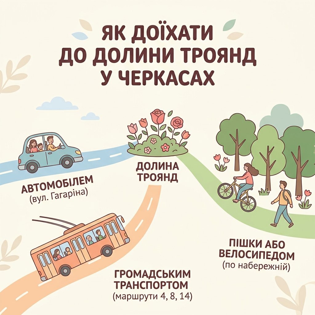 Як доїхати до Долини троянд у Черкасах