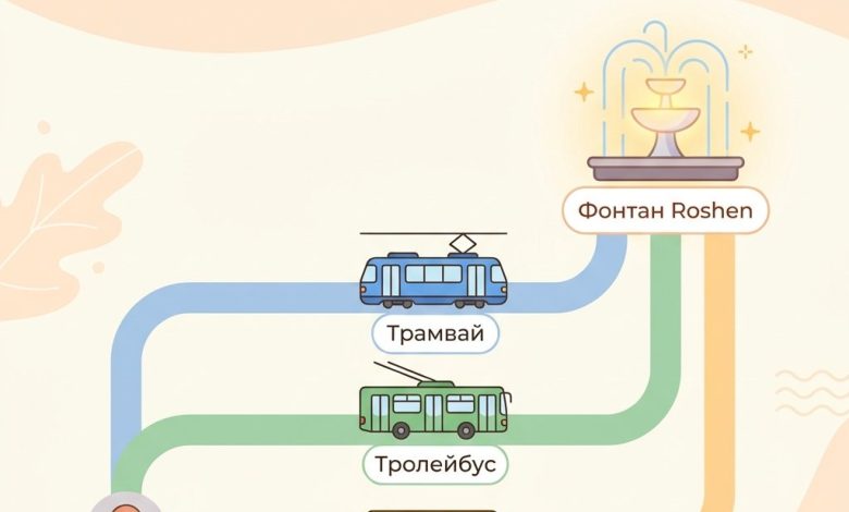 Як доїхати до фонтану Roshen громадським транспортом