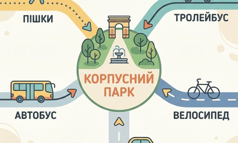 Як доїхати до Корпусного парку