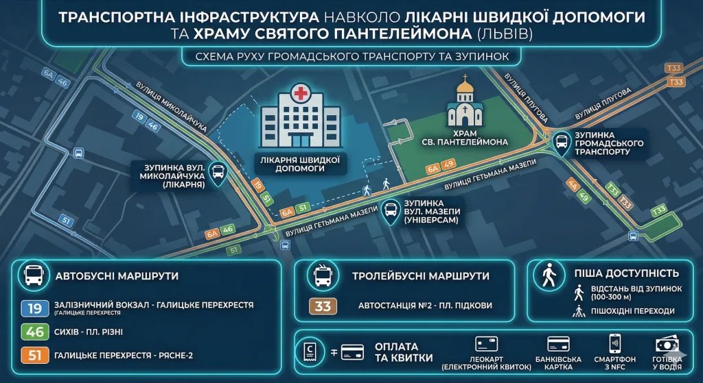 Як доїхати до лікарні Святого Пантелеймона у Львові