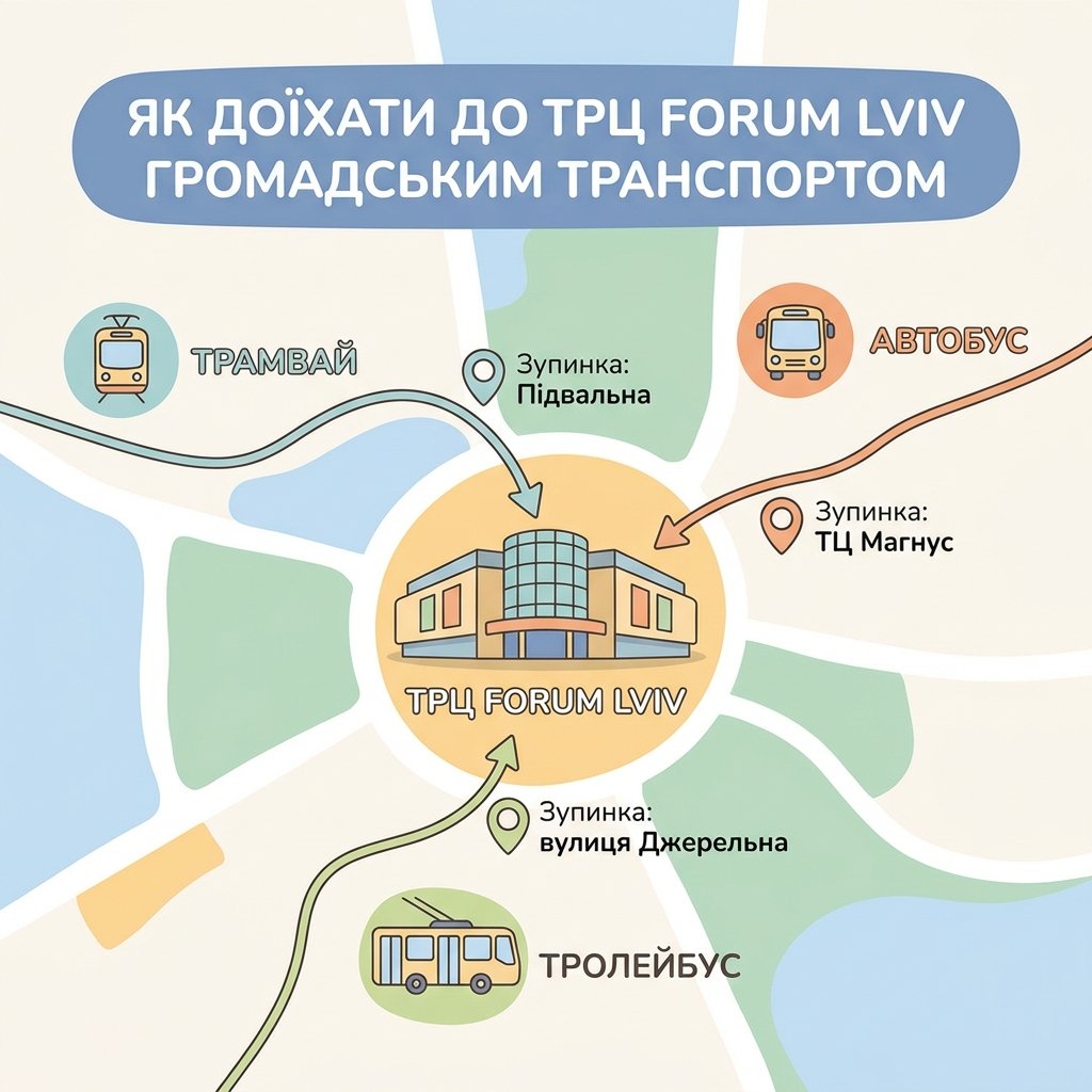 Як доїхати до ТРЦ Forum Lviv громадським транспортом