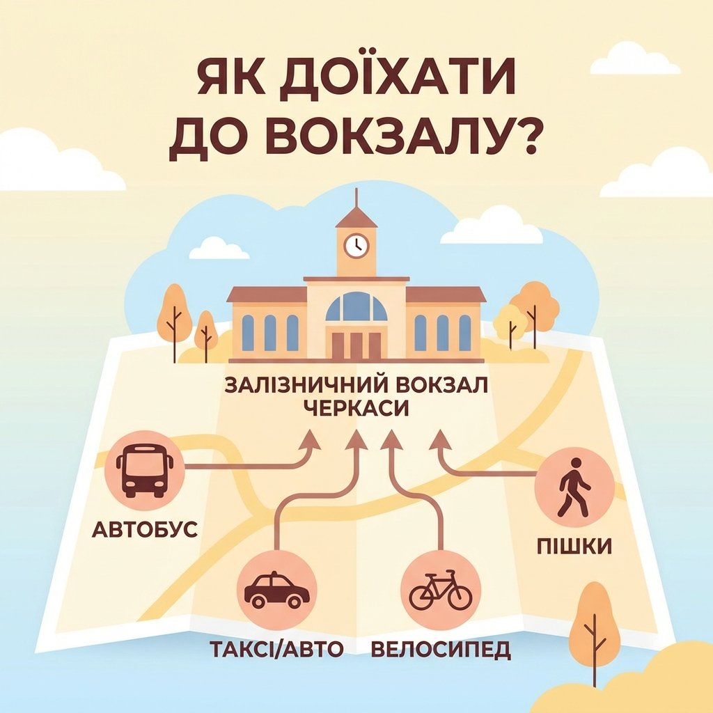 Як доїхати до залізничного вокзалу Черкас