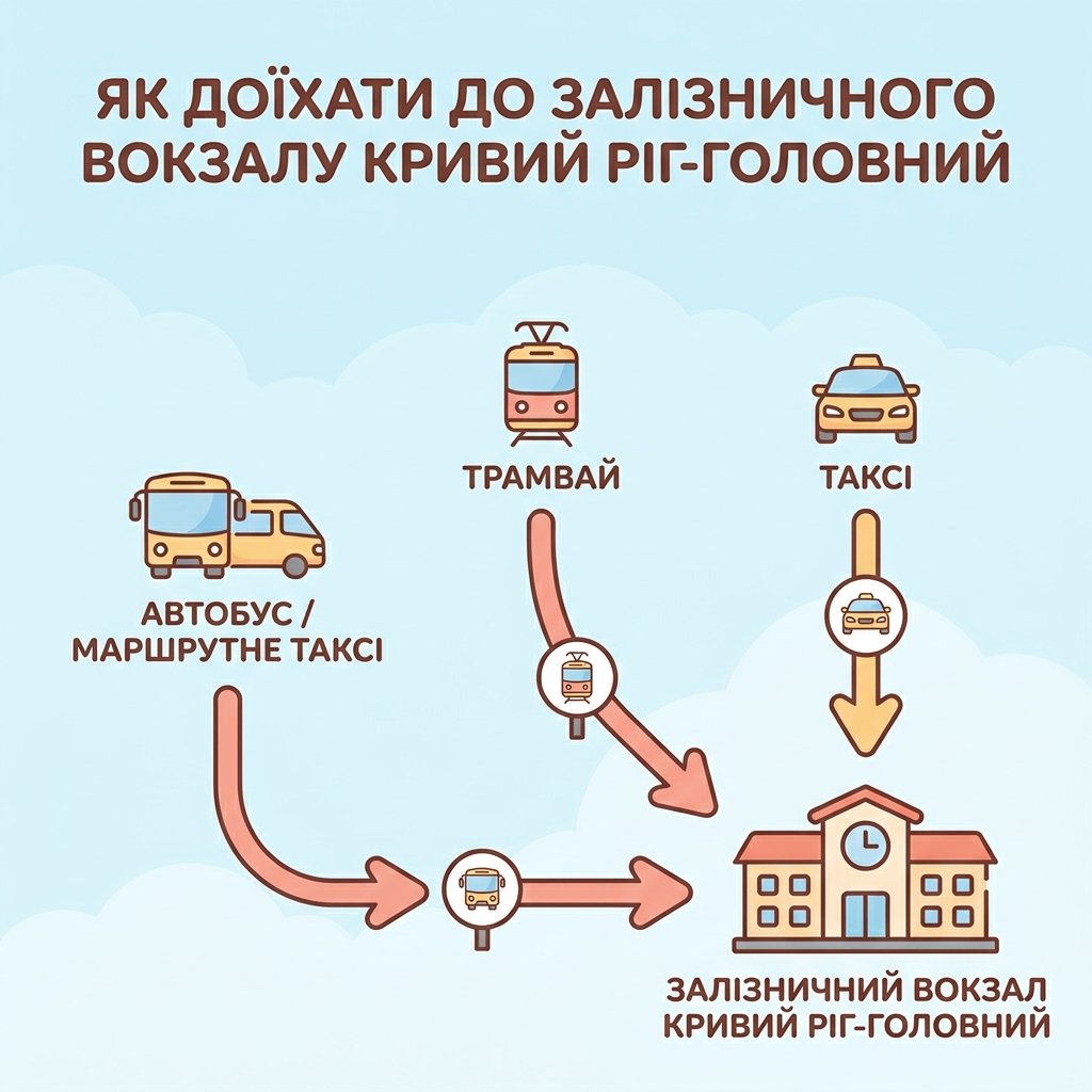 Як доїхати до залізничного вокзалу Кривий Ріг-Головний
